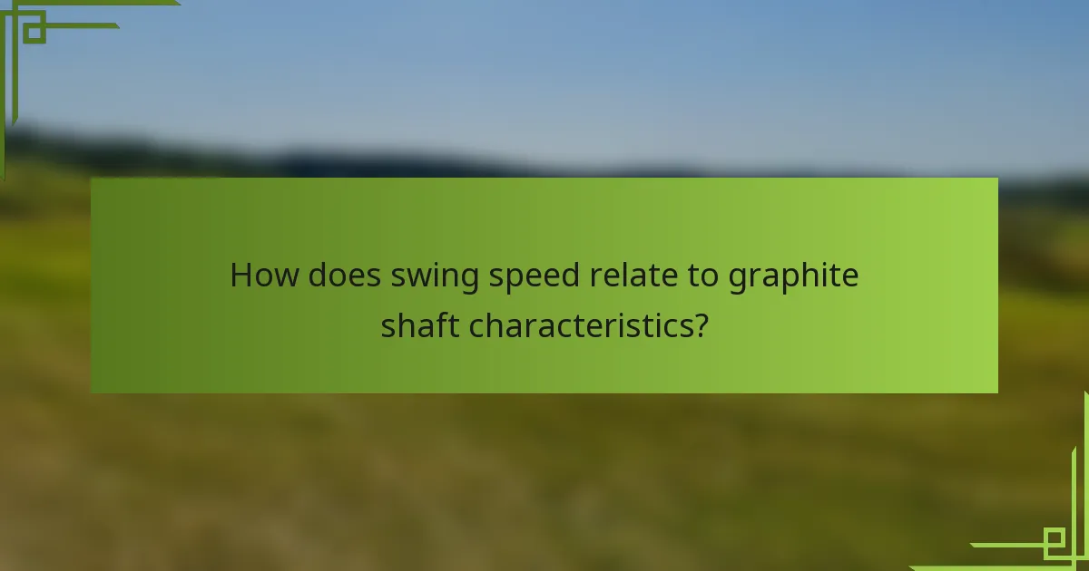 How does swing speed relate to graphite shaft characteristics?