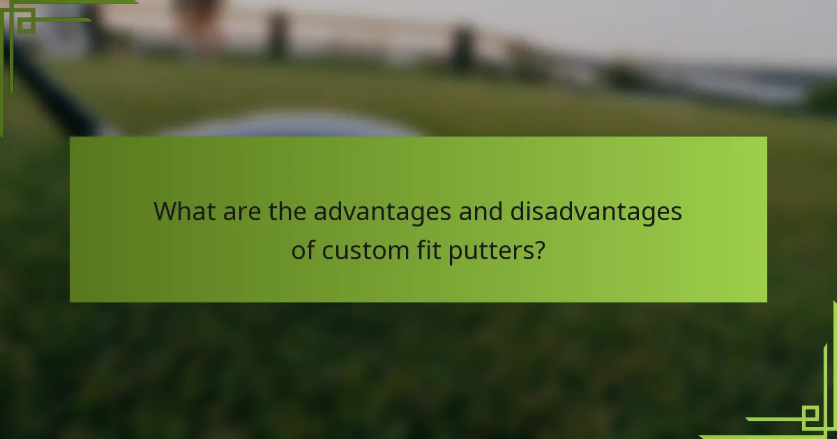 What are the advantages and disadvantages of custom fit putters?