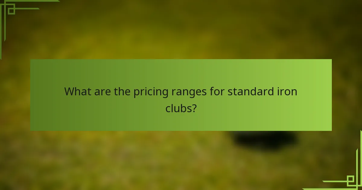 What are the pricing ranges for standard iron clubs?