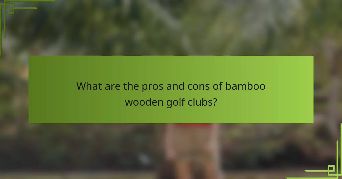 What are the pros and cons of bamboo wooden golf clubs?