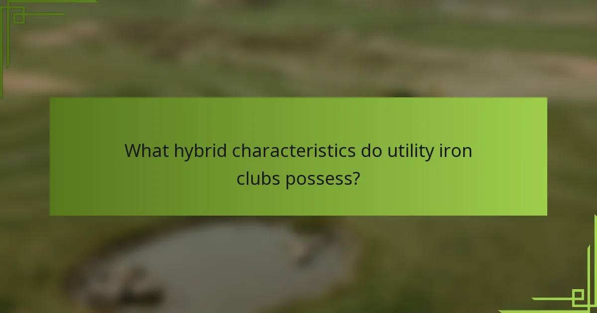What hybrid characteristics do utility iron clubs possess?