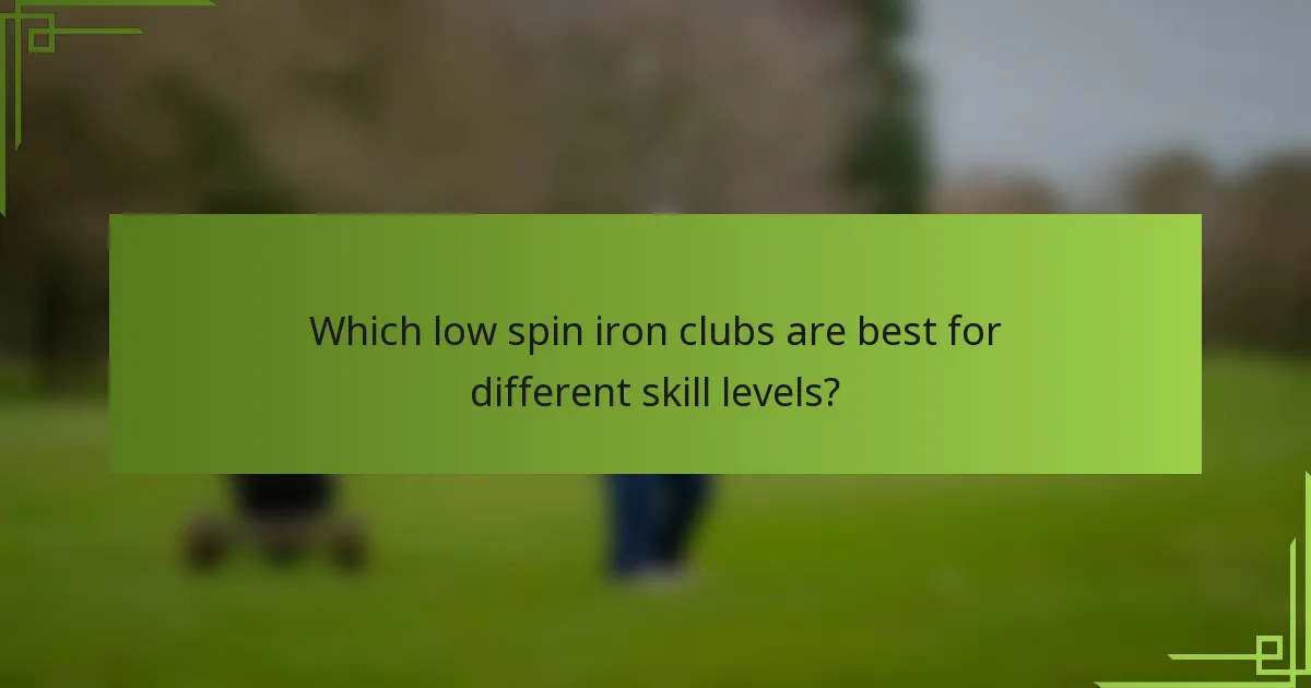 Which low spin iron clubs are best for different skill levels?