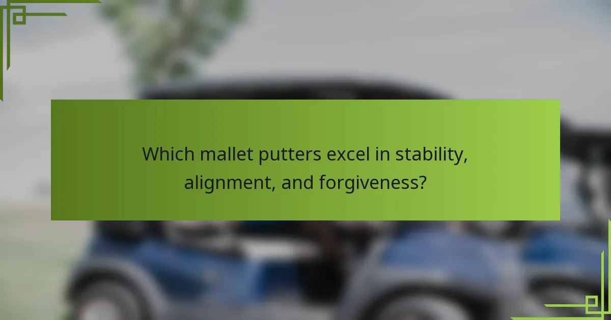 Which mallet putters excel in stability, alignment, and forgiveness?